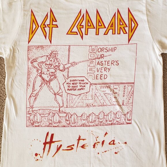 Def Leppard double-sided Hysteria comic tour band graphic tee - Picture 4 of 6